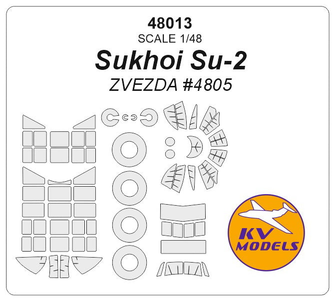 KV Models KV48013 1:48 Sukhoi Su-2 wheels and canopy frame paint masks