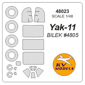 KV Models KV48023 1:48 Yakovlev Yak-11 wheels and canopy frame paint masks