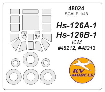 KV Models KV48024 1:48 Henschel Hs-126 wheels and canopy frame paint masks