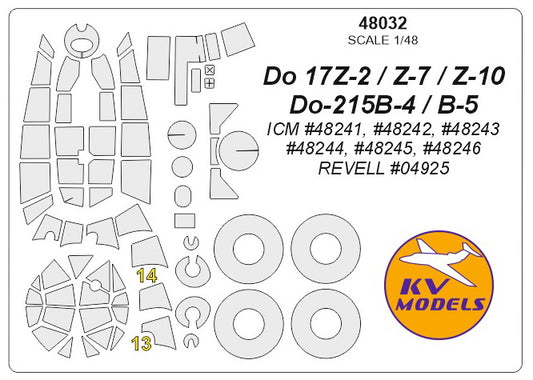 KV Models KV48032 1:48 Dornier Do-17Z-2Do-17Z-7/Do-17Z-10/Do-15B-4/Do-15B-5