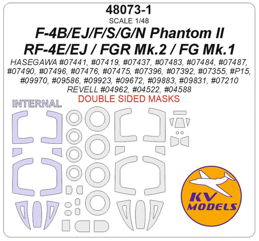 KV Models KV48073-1 McDonnell F-4 Phantom II Multi-Version Masks 1:48