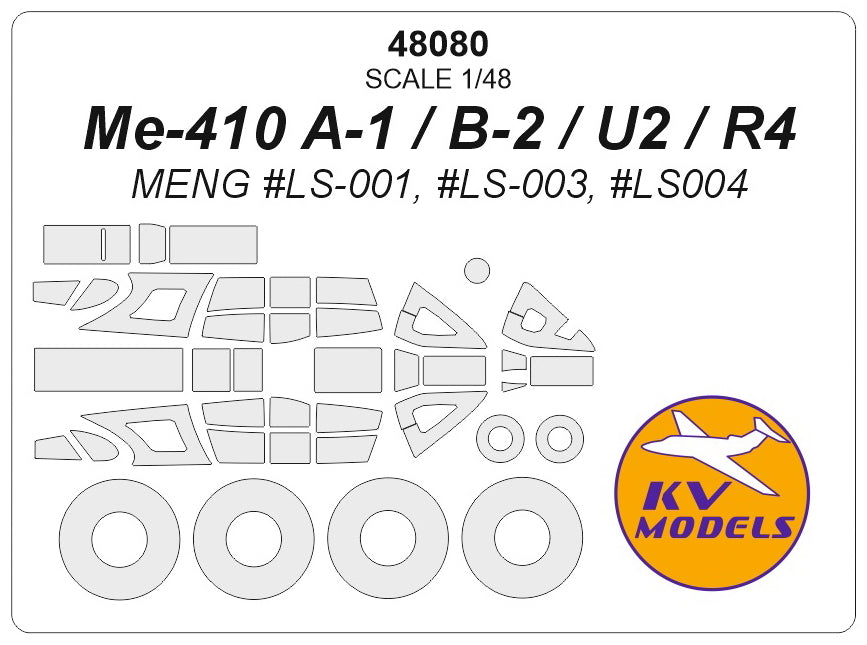 KV Models KV48080 1:48 Me-410 A-1 / B-2 / U2 / R4 + masks for wheels