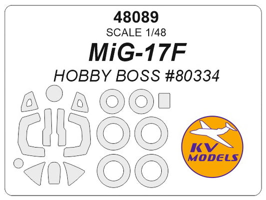 KV Models KV48089 1:48 Mikoyan MiG-17F wheels and canopy frame paint masks