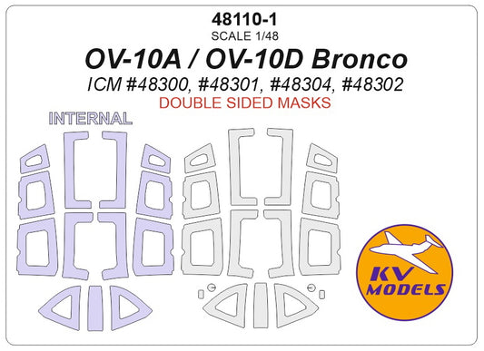 KV Models KV48110-1 OV-10A / OV-10D Bronco Canopy & Wheel Masks 1:48