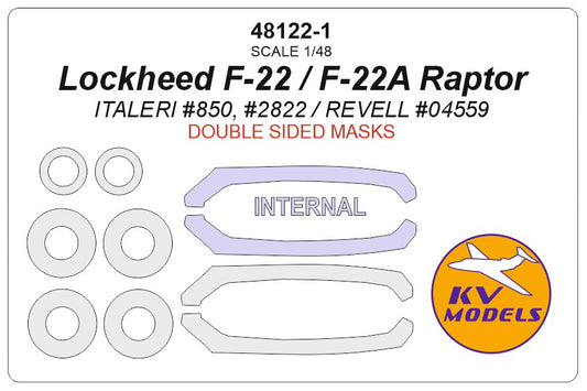 KV Models KV48122-1 1:48 Lockheed F-22 / F-22A Raptor + masks for wheels