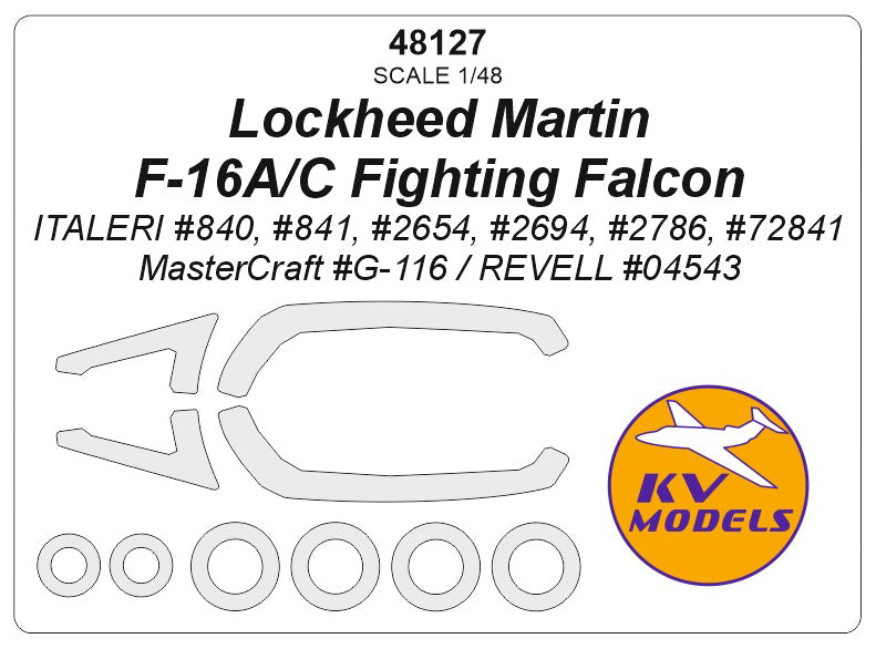 KV Models KV48127 1:48 F-16A/C Fighting Falcon wheel masks
