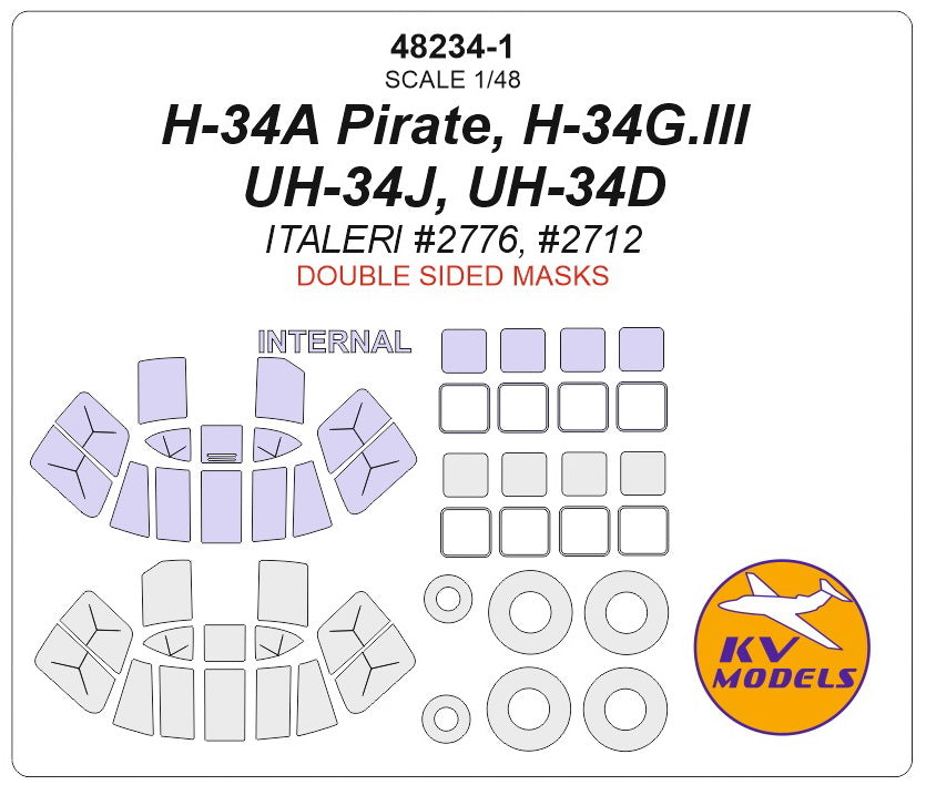 KV Models KV48234-1 1:48 Sikorsky H-34A Pirate, H-34G.lll, UH-34J, UH-34D