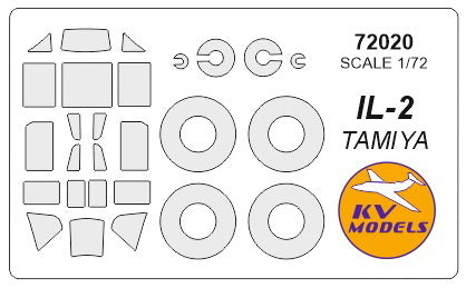 KV Models KV72020 1:72 Ilyushin IL-2 wheels and canopy frame paint masks