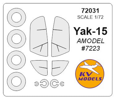 KV Models KV72031 1:72 Yakovlev Yak-15 wheels and canopy frame paint masks