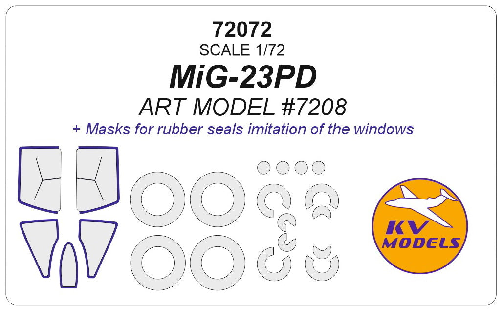 KV Models KV72072 1:72 Mikoyan MiG-23PD wheels and canopy frame paint masks
