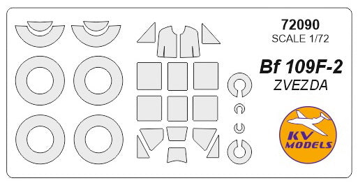 KV Models KV72090 1:72 Messerschmitt Bf-109F-2 wheels & canopy frame paint masks