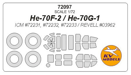 KV Models KV72097 1:72 Heinkel He-70 wheels and canopy frame paint masks