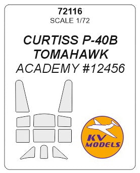 KV Models KV72116 1:72 Curtiss P-40B Tomahawk wheels & canopy frame paint masks