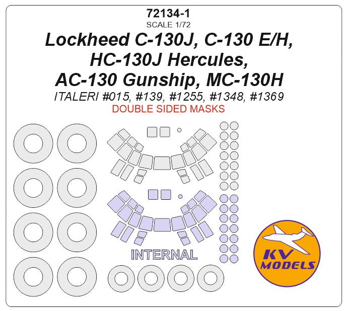 KV Models KV72134-1 1:72 Lockheed C-130 Hercules, AC-130 Gunship