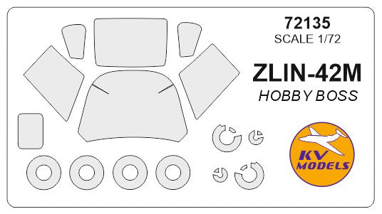 KV Models KV72135 1:72 Zlin-42M wheels and canopy frame paint masks