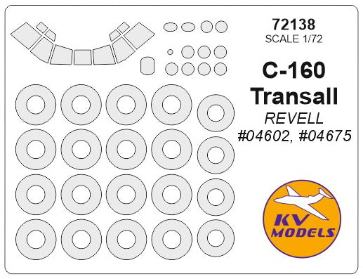 KV Models KV72138 1:72 C-160 Transall wheels and canopy frame paint masks