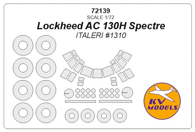 KV Models KV72139 1:72 Lockheed AC 130H Spectre wheels & canopy masks