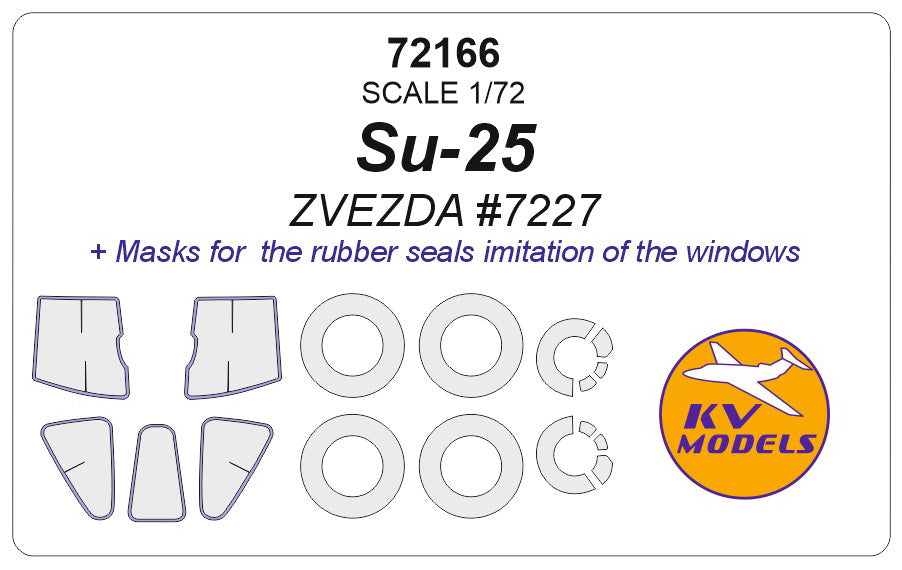 KV Models KV72166 1:72 Sukhoi Su-25 wheels and canopy frame paint masks