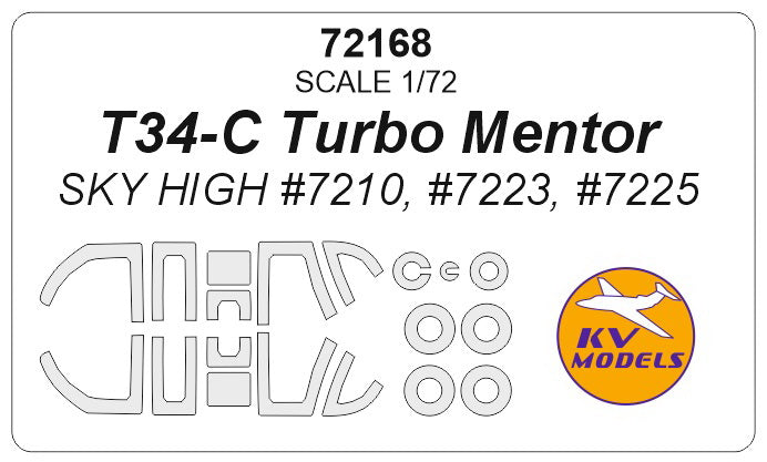 KV Models KV72168 Beechcraft T-34 Turbo Mentor Canopy & Wheel Masks 1:72