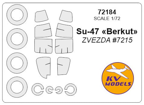 KV Models KV72184 1:72 Sukhoi Su-47 "Berkut" wheels and canopy frame paint masks