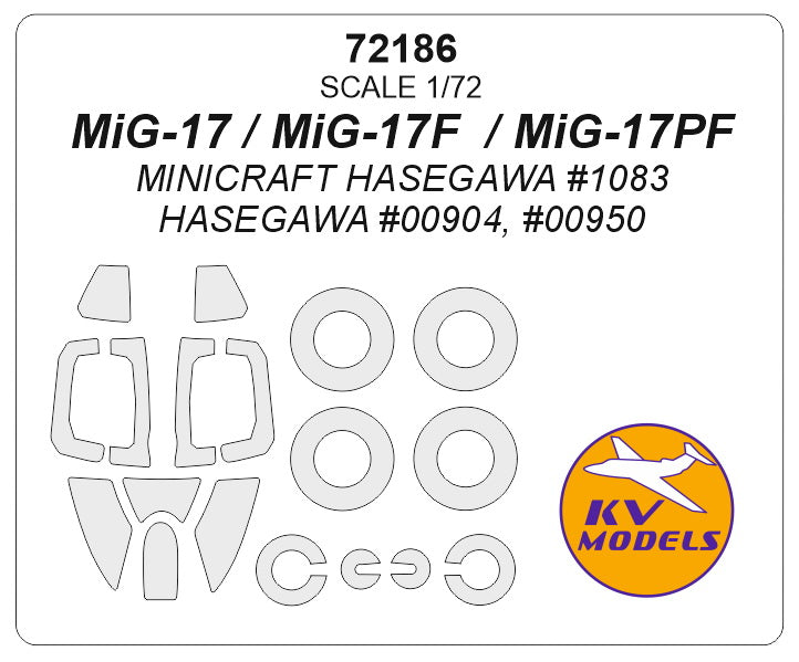 KV Models KV72186 1:72 Mikoyan MiG-17 wheels and canopy frame paint masks