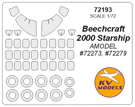 KV Models KV72193 1:72 Beechcraft 2000 Starship wheels & canopy masks