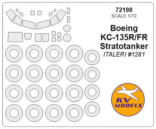 KV Models KV72198 Boeing KC-135R/FR Stratotanker Canopy & Wheel Masks 1:72