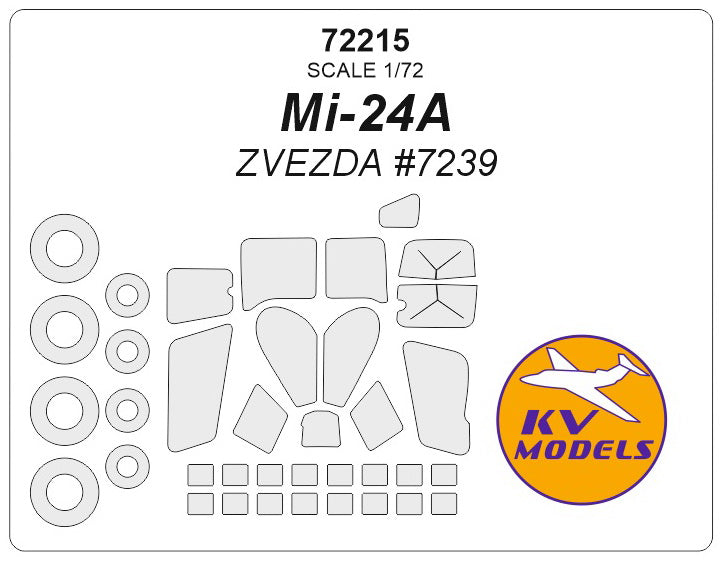 KV Models KV72215 1:72 Mil Mi-24A wheels and canopy frame paint masks
