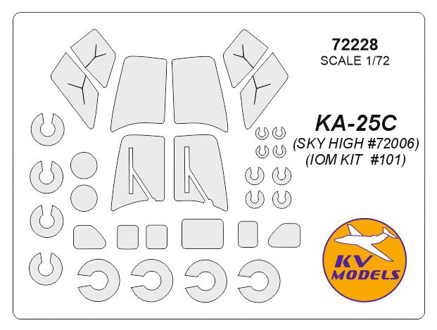 KV Models KV72228 1:72 Kamov Ka-25C wheels and canopy frame paint masks