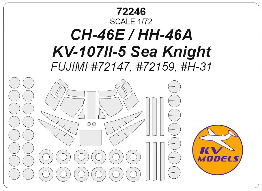 KV Models KV72246 CH-46E/HH-46A/KV-107II-5 Sea Knight Masks 1:72