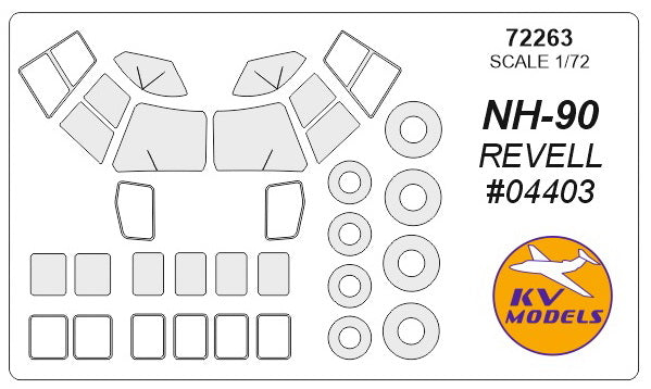 KV Models KV72263 1:72 Eurocopter NH-90 wheels and canopy frame paint masks