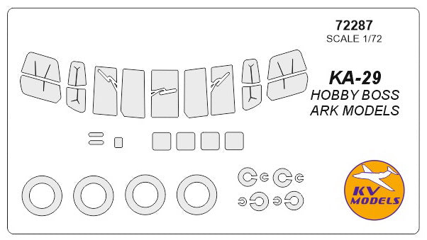 KV Models KV72287 1:72 Kamov Ka-29 "HELIX-B"wheels and canopy frame paint masks