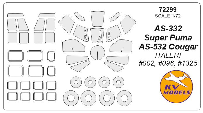 KV Models KV72299 AS-332 Super Puma / AS-532 Cougar Masks 1:72