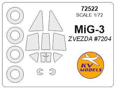 KV Models KV72522 1:72 Mikoyan MiG-3 wheels and canopy frame paint masks