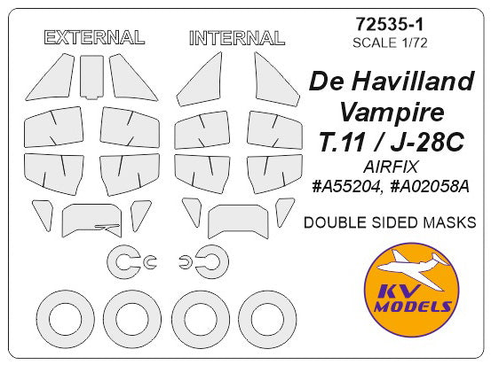 KV Models KV72535-1 1:72 de Havilland Vampire T.11 / J-28C