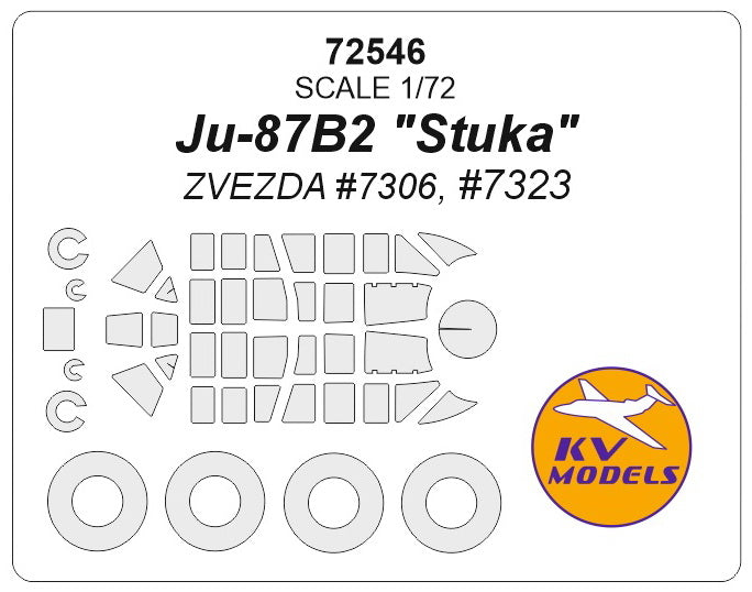 KV Models KV72546 1:72 Junkers Ju-87B2 "Stuka" wheels & canopy frame paint masks