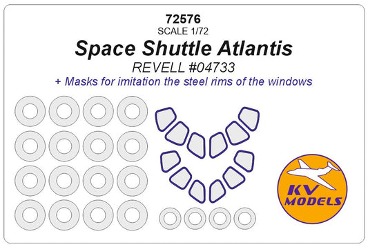 KV Models KV72576 1:72 Space Shuttle Atlantis wheels & canopy frame paint masks