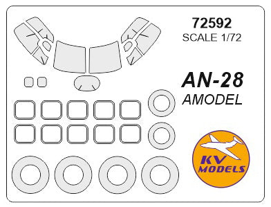 KV Models KV72592 1:72 Antonov An-28 wheels and canopy frame paint masks
