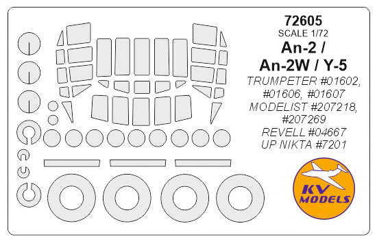 KV Models KV72605 1:72 Antonov An-2 wheels and canopy frame paint masks