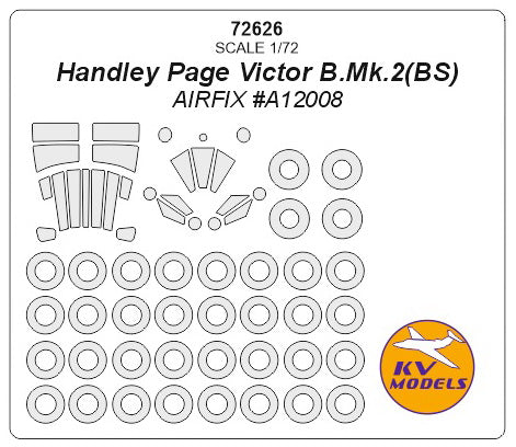 KV Models KV72626 1:72 Handley-Page Victor B.2 wheels & canopy frame paint masks