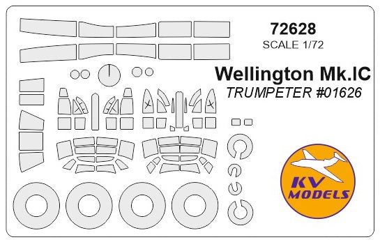 KV Models KV72628 1:72 Vickers Wellington Mk.IC wheels & canopy masks