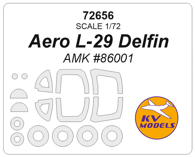 KV Models KV72656 1:72 Aero L-29 Delfin + wheels and canopy frame paint masks