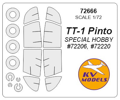 KV Models KV72666 1:72 Temco TT-1 PINTO wheels and canopy frame paint masks