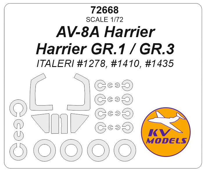 KV Models KV72668 1:72 McDonnell-Douglas AV-8A Harrier / Harrier GR.1 / GR.3