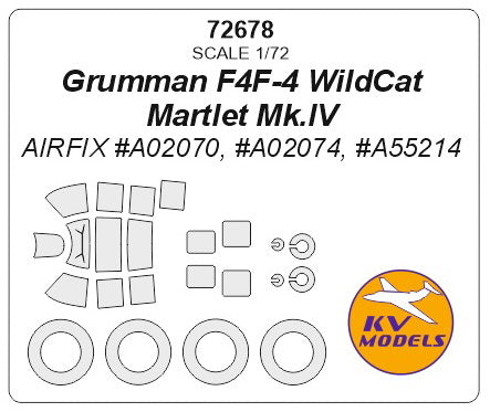 KV Models KV72678 Grumman F4F-4 Wildcat / Martlet IV Paint Masks 1:72