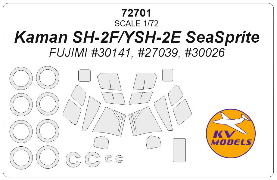 KV Models KV72701 1:72 Kaman SH-2 SeaSprite wheels and canopy frame paint masks