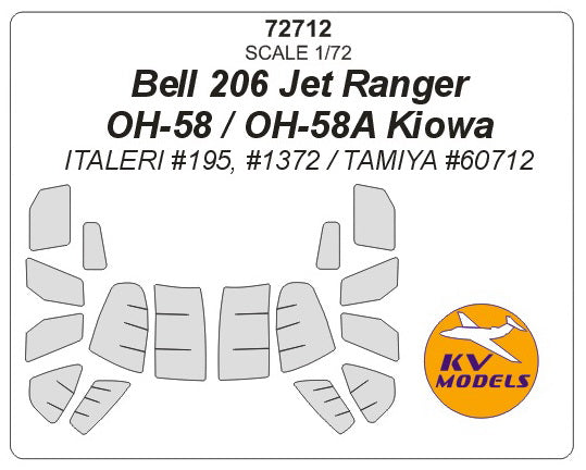 KV Models KV72712 1:72 Bell 206 Jet Ranger / OH-58 / OH-58A Kiowa