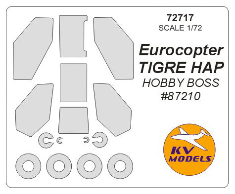 KV Models KV72717 1:72 Eurocopter TIGRE HAP wheels and canopy frame paint masks
