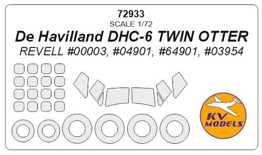 KV Models KV72933 DHC-6 Twin Otter Wheels & Canopy Masks 1:72