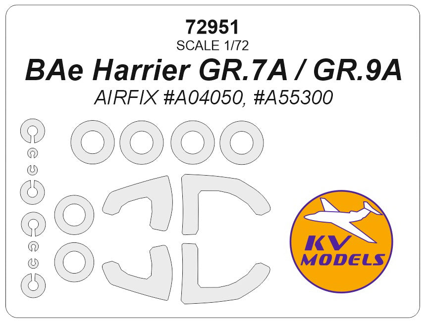 KV Models KV72951 1:72 BAe Harrier GR.7A/GR.9A wheels & canopy frame paint mask
